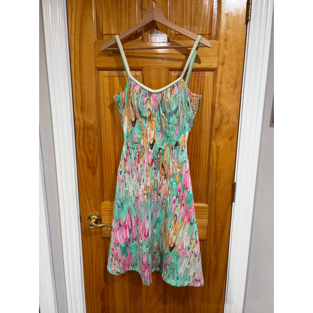 De Weese Design Psychedelic Swirl Slip Dress Boho Summer 70s Made in USA